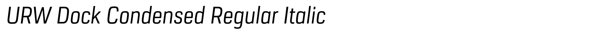 URW Dock Condensed Regular Italic image
